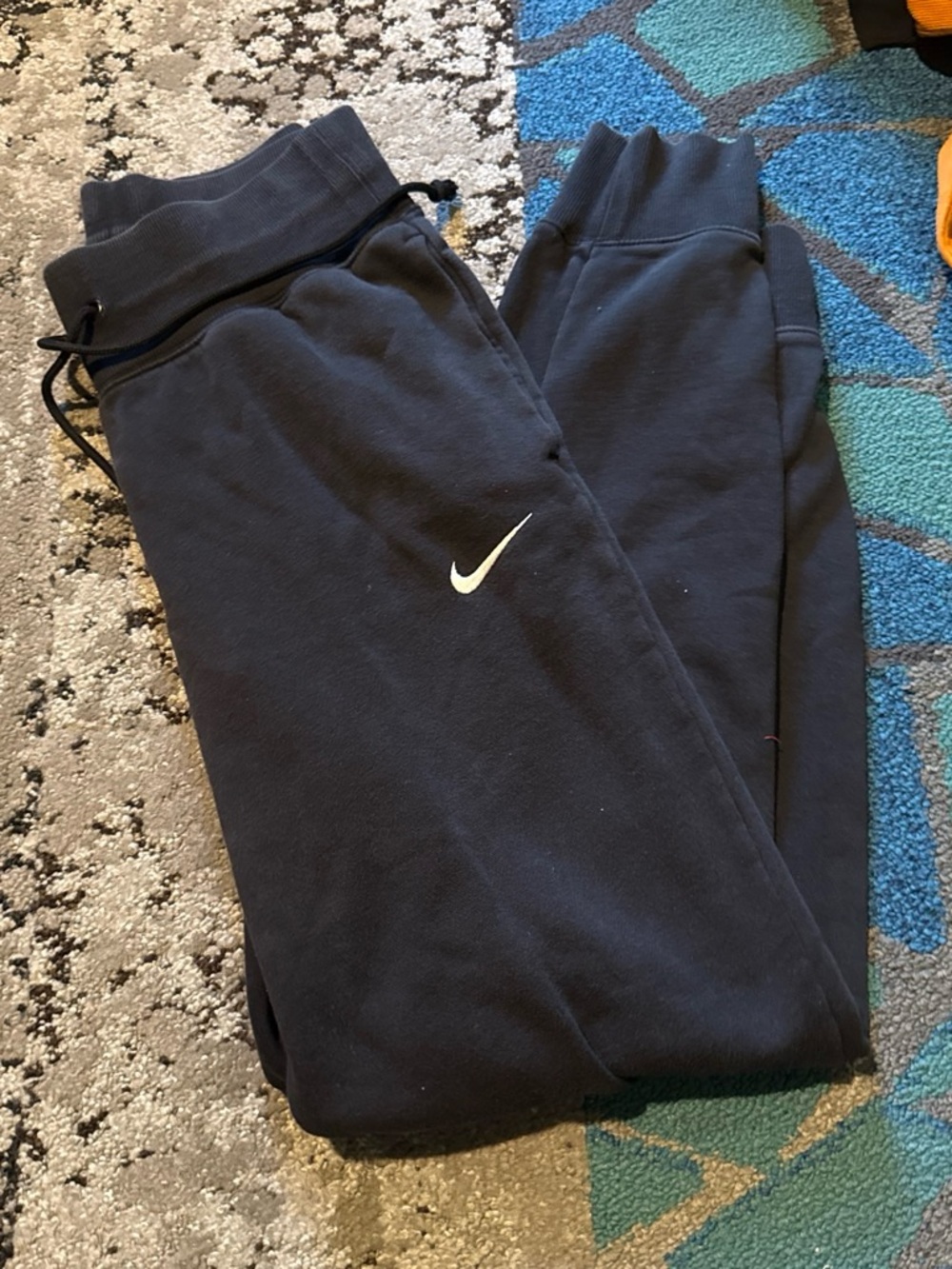 Nike Black Jogger Sweatpants with White Swoosh
